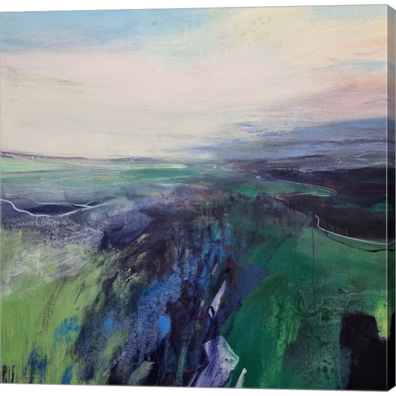 Viridescent Valley No. 1 by Andrew Kinmont 24" x 24" Canvas Wall Art